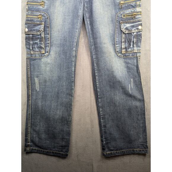 Jeansian Jeans Mens 38 Blue Multiples Pockets And Zipper Size 37x33 - Picture 3 of 12